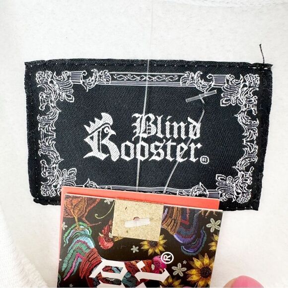 Blind Rooster White w/Koi Pond Graphic Crewneck Pullover Sweatshirt‎ Sz S - Picture 10 of 14